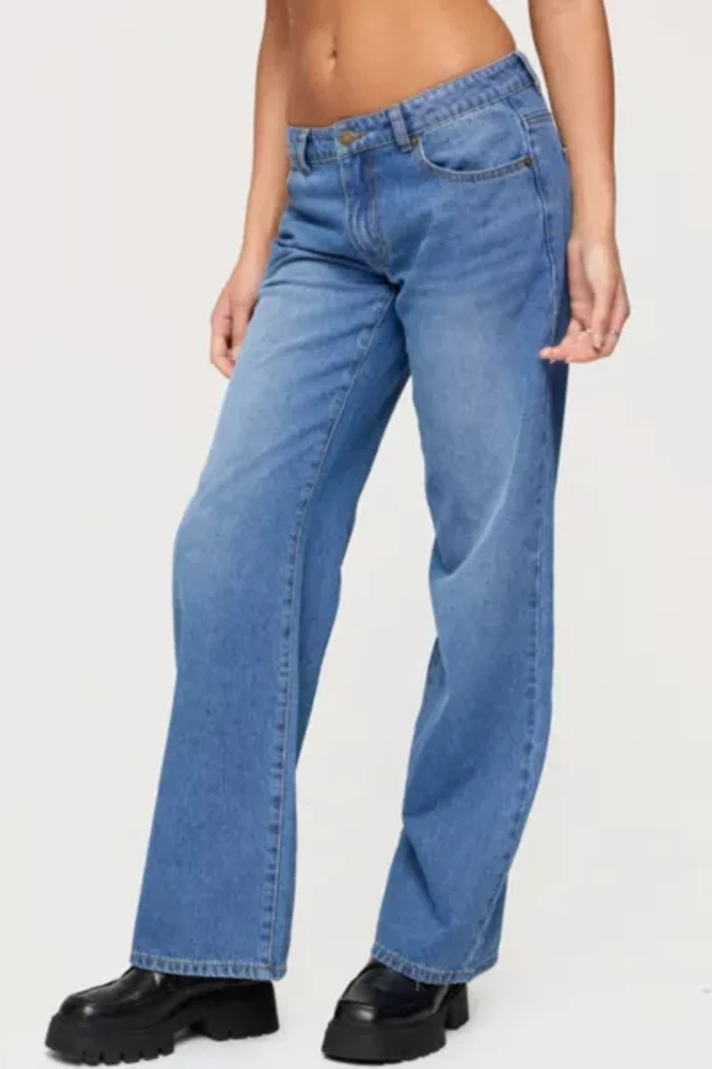 Edikted Nikoletta Straight Leg Low Rise Jeans