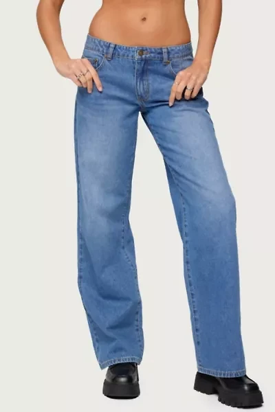 Edikted Nikoletta Straight Leg Low Rise Jeans
