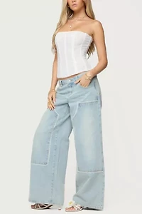 Edikted Teela Lacey Low Rise Carpenter Jeans