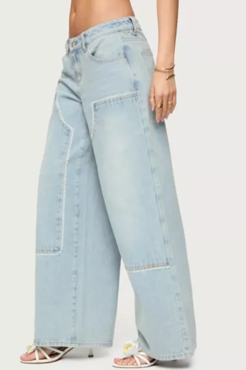Edikted Teela Lacey Low Rise Carpenter Jeans
