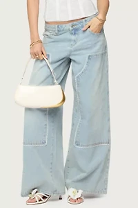 Edikted Teela Lacey Low Rise Carpenter Jeans