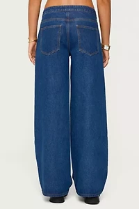 Edikted Edie Belt Detail Low Rise Jeans