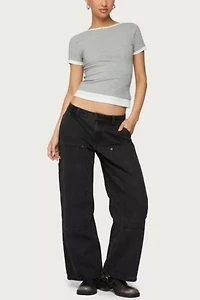 Edikted Petite Ayla Low Rise Carpenter Jeans