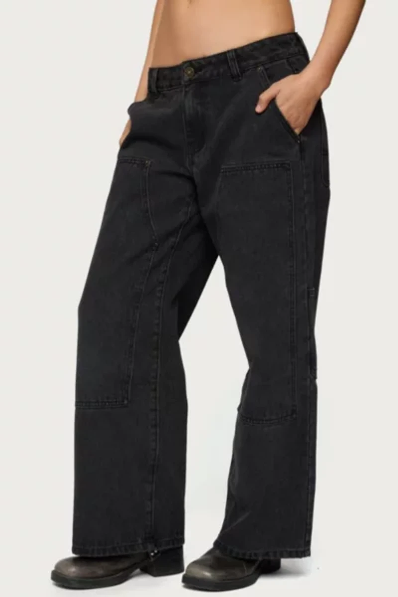 Edikted Petite Ayla Low Rise Carpenter Jeans