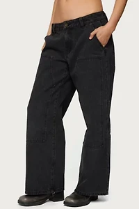 Edikted Petite Ayla Low Rise Carpenter Jeans