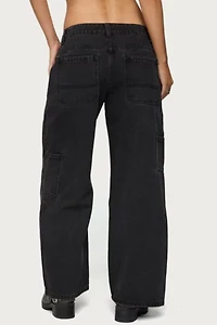 Edikted Petite Ayla Low Rise Carpenter Jeans