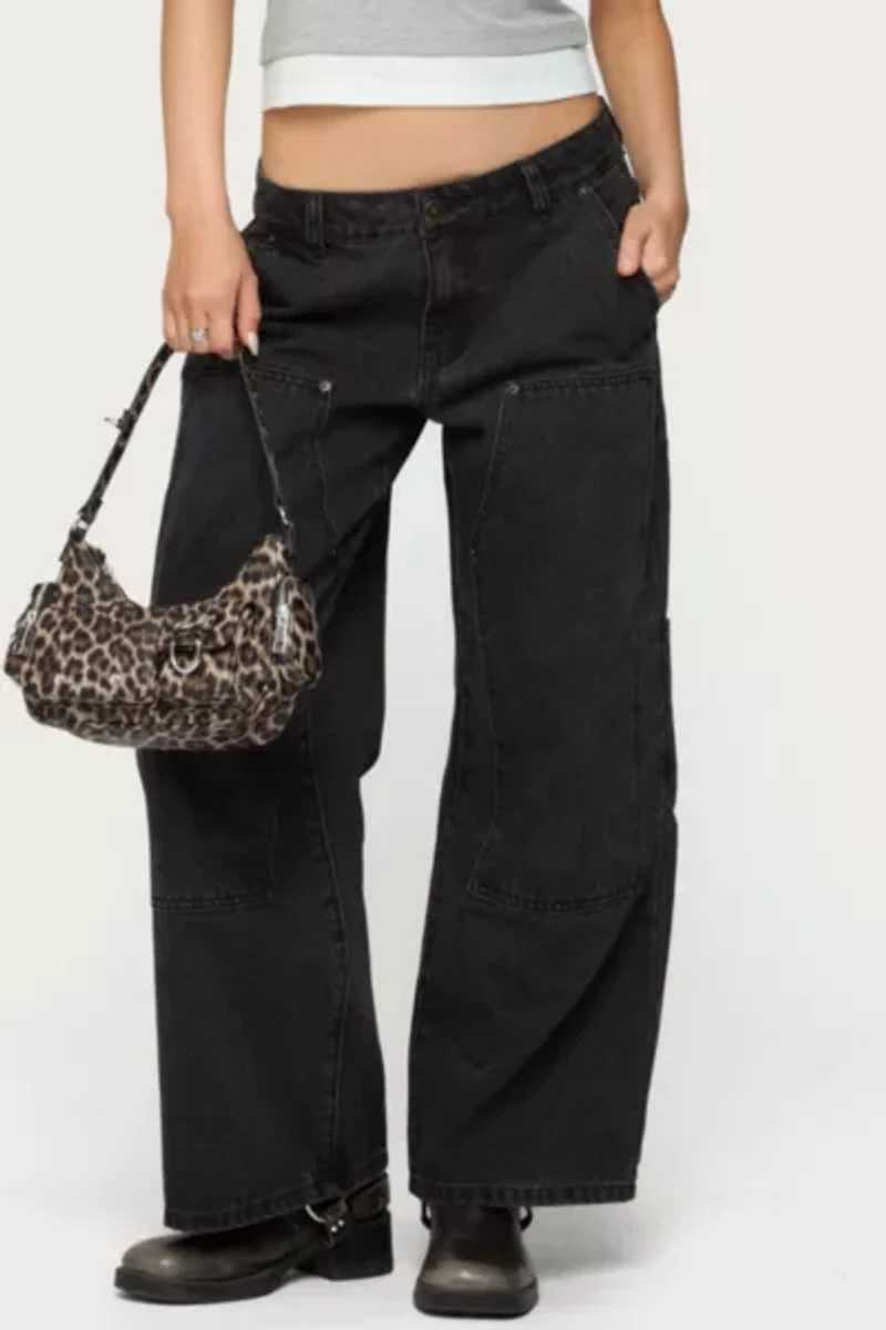Edikted Petite Ayla Low Rise Carpenter Jeans