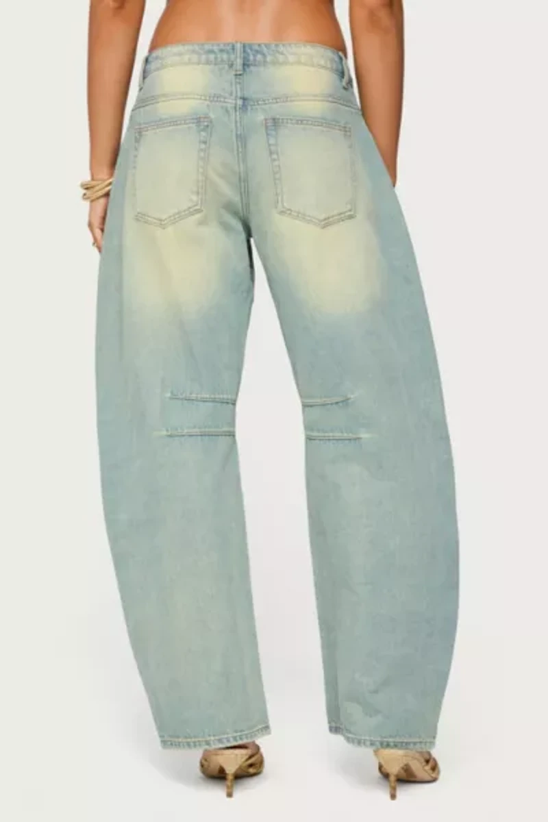 Edikted Cayden Low Rise Washed Barrel Jeans
