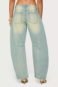 Edikted Cayden Low Rise Washed Barrel Jeans