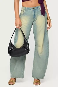 Edikted Cayden Low Rise Washed Barrel Jeans