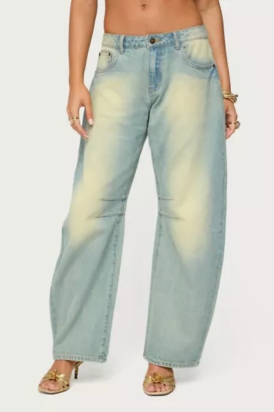 Edikted Cayden Low Rise Washed Barrel Jeans