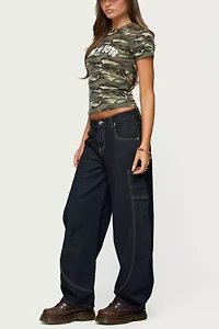 Edikted Nika Camo Cowboys T Shirt