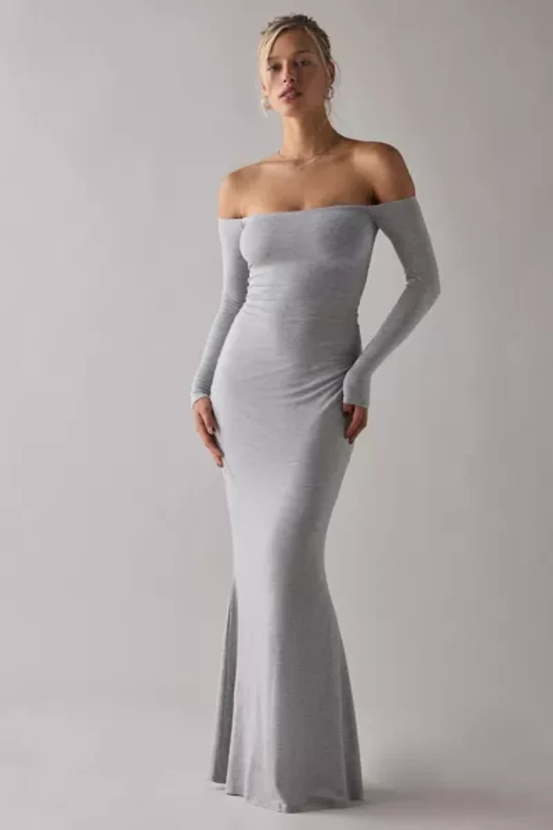 AFRM Mickey Long Sleeve Off-The-Shoulder Maxi Dress