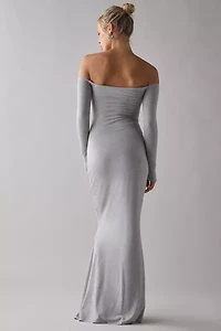 AFRM Mickey Long Sleeve Off-The-Shoulder Maxi Dress