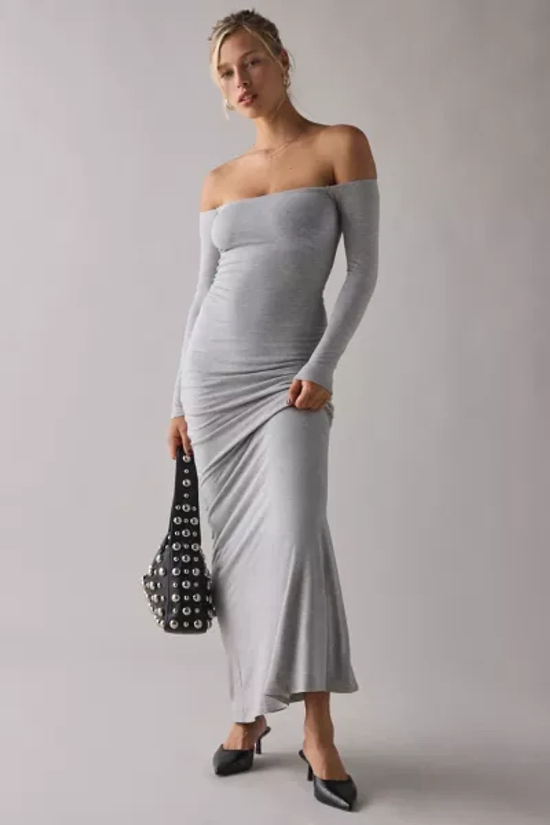 AFRM Mickey Long Sleeve Off-The-Shoulder Maxi Dress