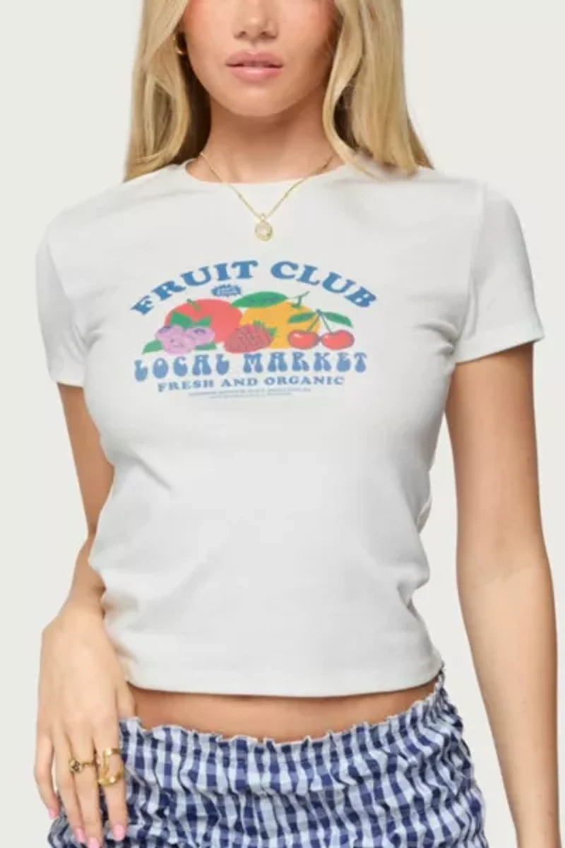 Edikted Fruit Club Graphic T Shirt