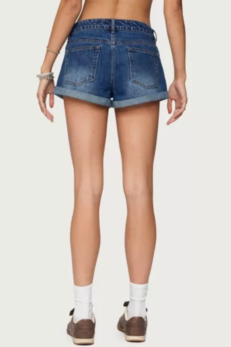 Edikted Rylin Low-Rise Denim Shorts