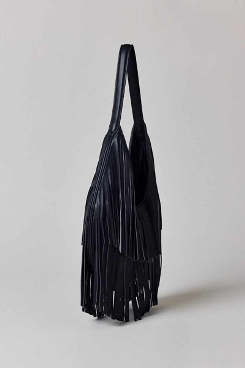 Silence + Noise Fringe Faux Leather Hobo Bag