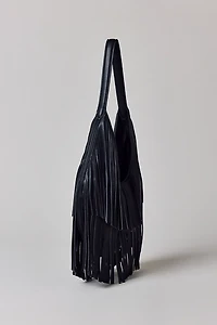 Silence + Noise Fringe Faux Leather Hobo Bag