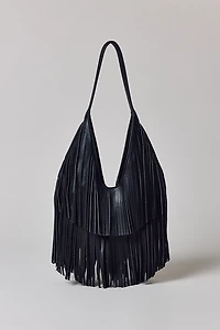 Silence + Noise Fringe Faux Leather Hobo Bag