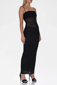 AFRM Jennan Ruched Floral Lace Tank Maxi Dress