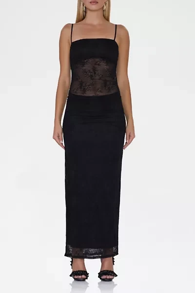 AFRM Jennan Ruched Floral Lace Tank Maxi Dress