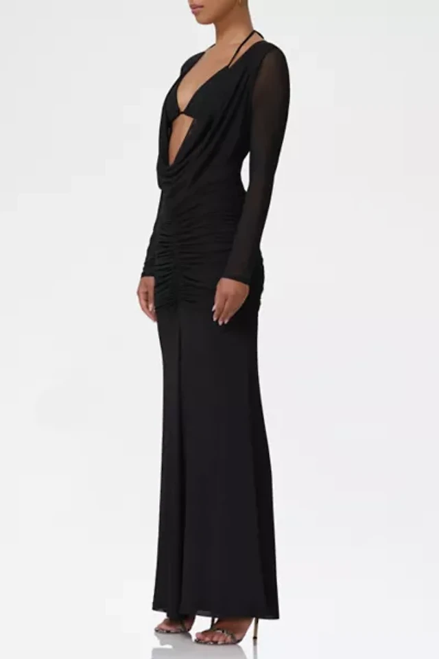 AFRM Heidi Halter Plunge Maxi Dress | The Summit