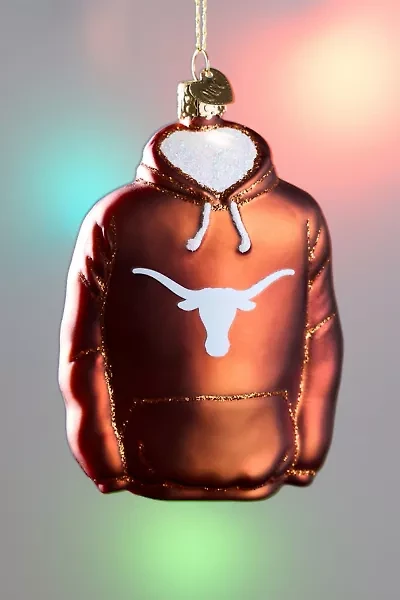 Texas Longhorns Hoodie Glass Ornament