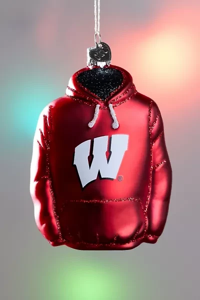 University Of Wisconsin Hoodie Glass Ornament