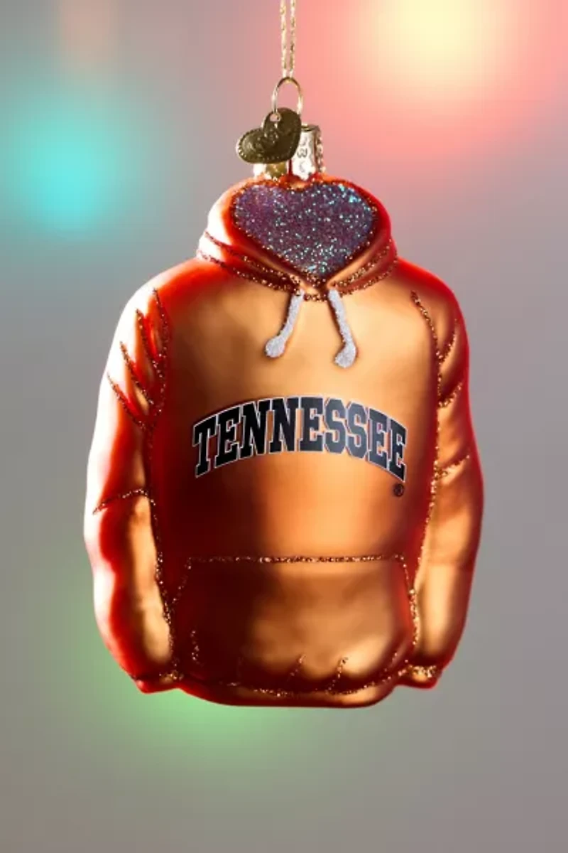 University Of Tennessee Hoodie Glass Ornament