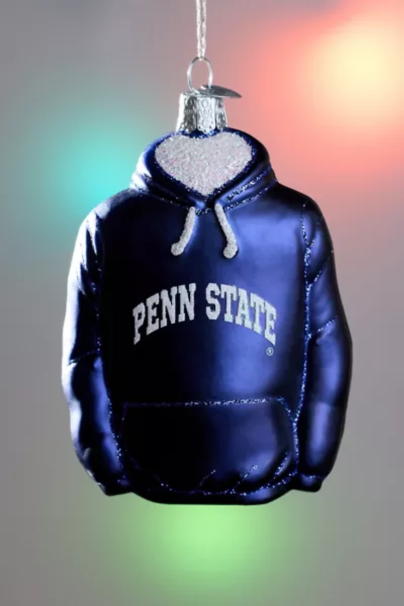Penn State Hoodie Glass Ornament