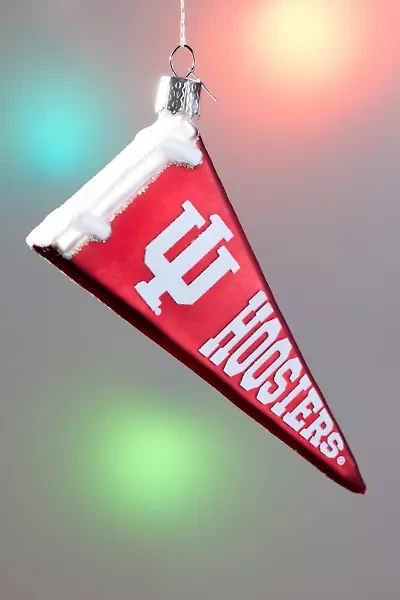 Indiana University Buckeyes Pennant Flag Glass Ornament