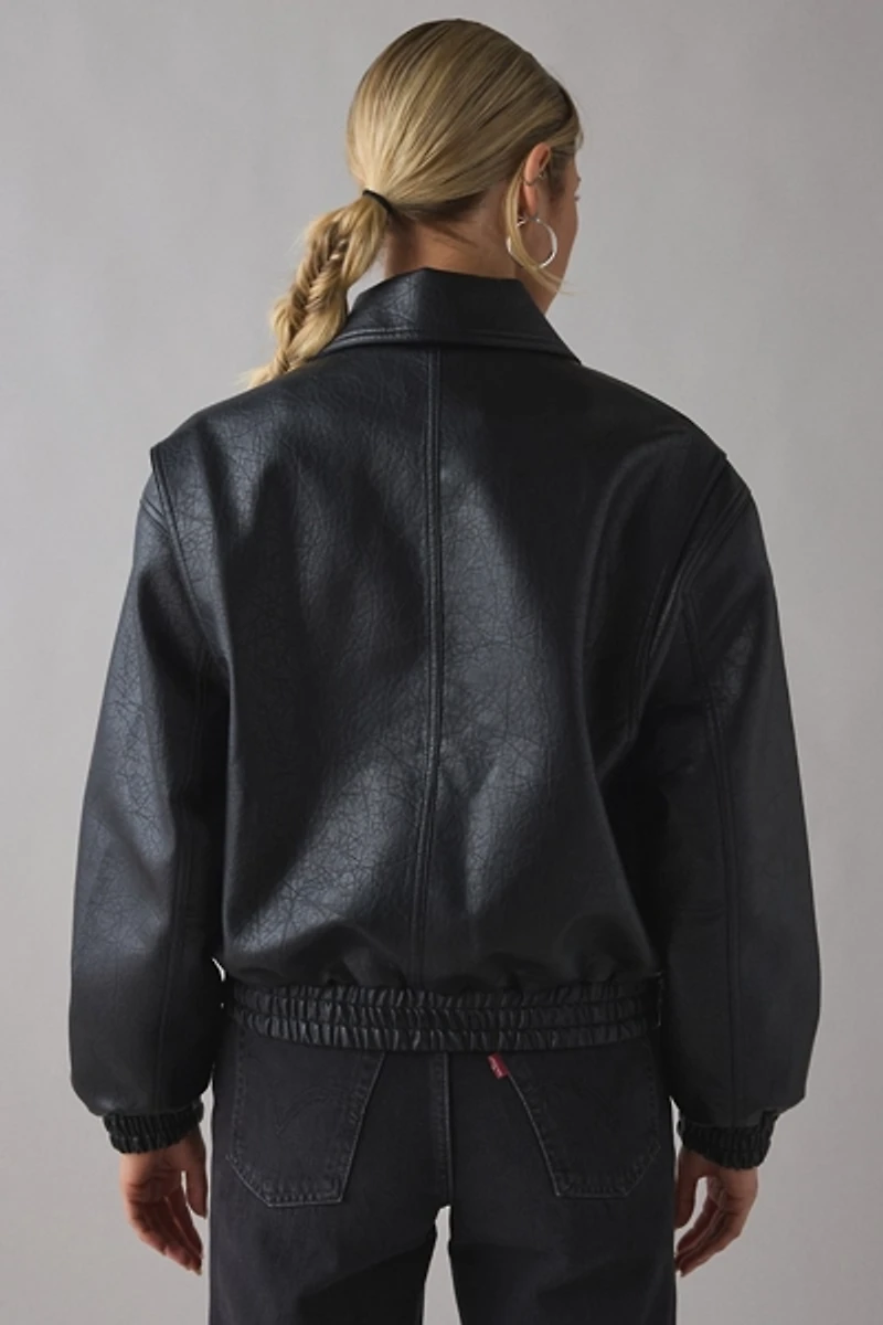 UO Casey Faux Leather Moto Jacket