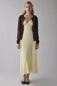 LoveShackFancy Manuela Lace Trim Slip Maxi Dress