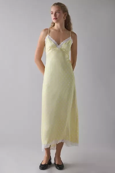 LoveShackFancy Manuela Lace Trim Slip Maxi Dress