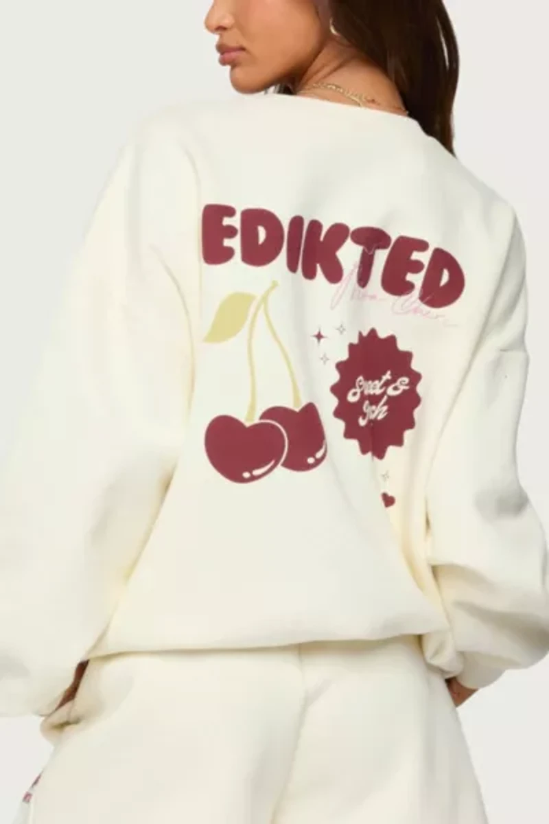 Edikted Cherry Babe Sweatshirt