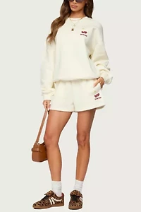 Edikted Cherry Babe Sweat Shorts