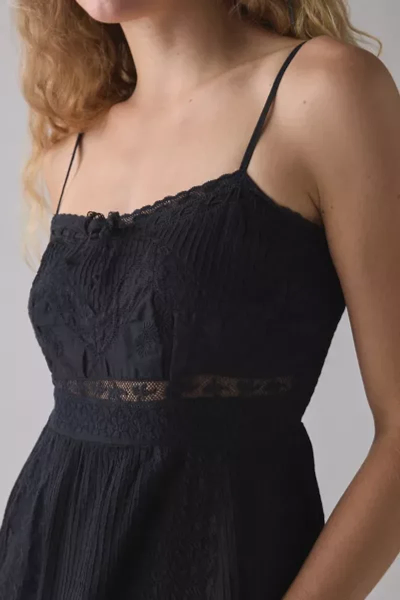 LoveShackFancy Maera Lace Trimmed Mini Dress