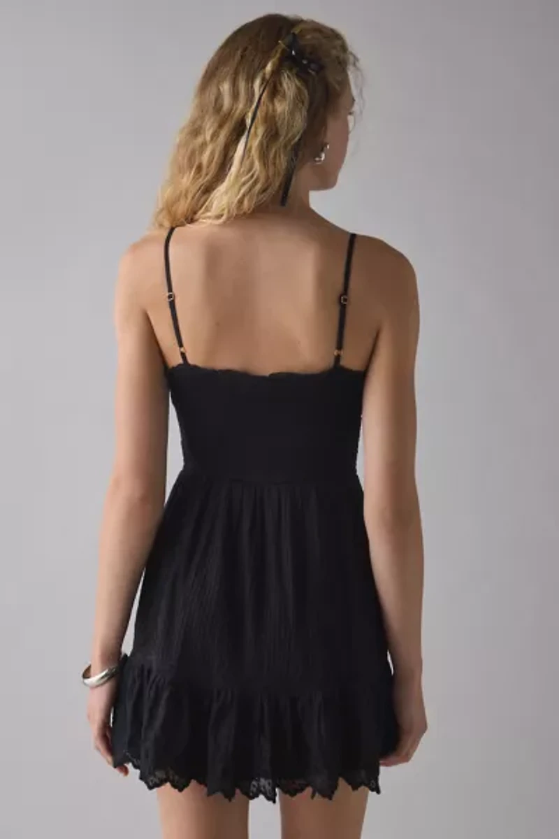 LoveShackFancy Maera Lace Trimmed Mini Dress