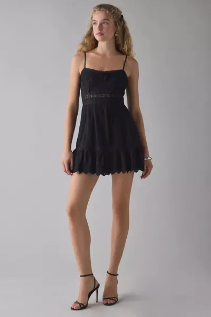 LoveShackFancy Maera Lace Trimmed Mini Dress