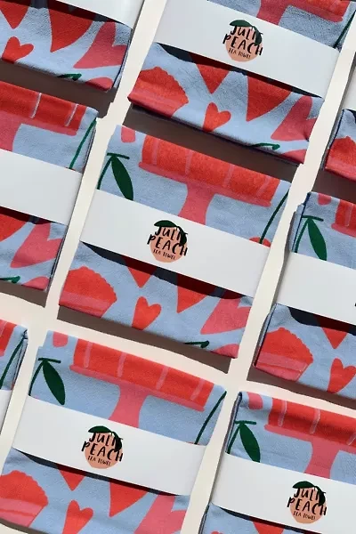 Julie Peach Sweets Tea Towel