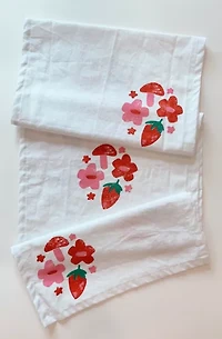 Julie Peach Block Printed Berry Shroom Table Runner