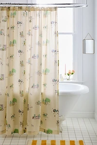 Silly Frog Patterned Shower Curtain