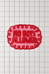 No Boys Allowed Swirled Tufted Bath Mat