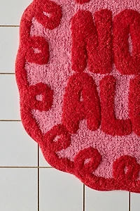 No Boys Allowed Swirled Tufted Bath Mat