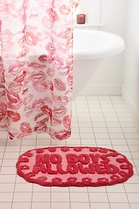 No Boys Allowed Swirled Tufted Bath Mat