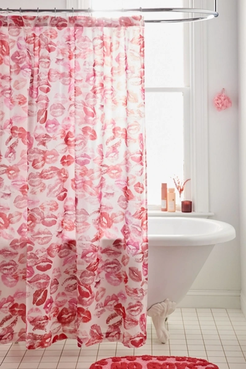 Lipstick Stain Patterned Shower Curtain