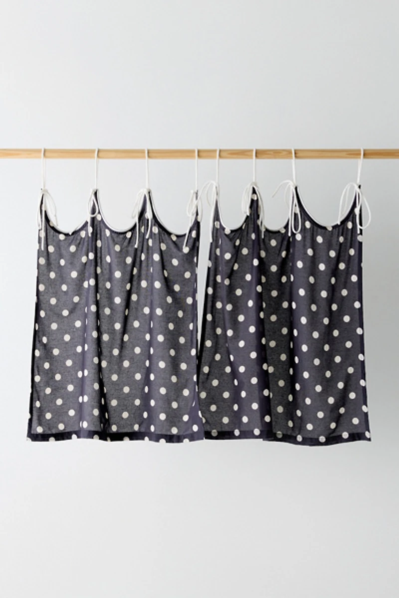 Scalloped Tie-Top Café Curtain Set