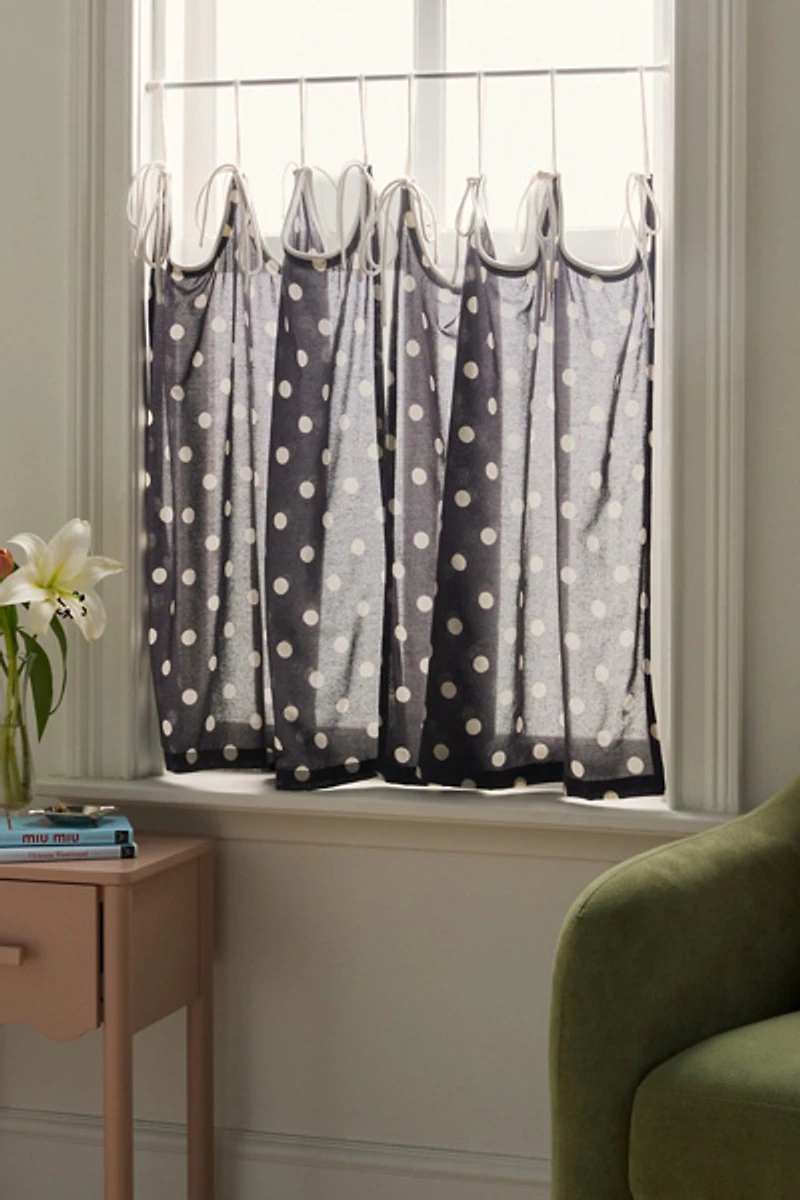 Scalloped Tie-Top Café Curtain Set