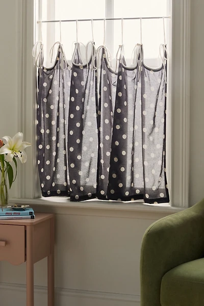 Scalloped Tie-Top Café Curtain Set